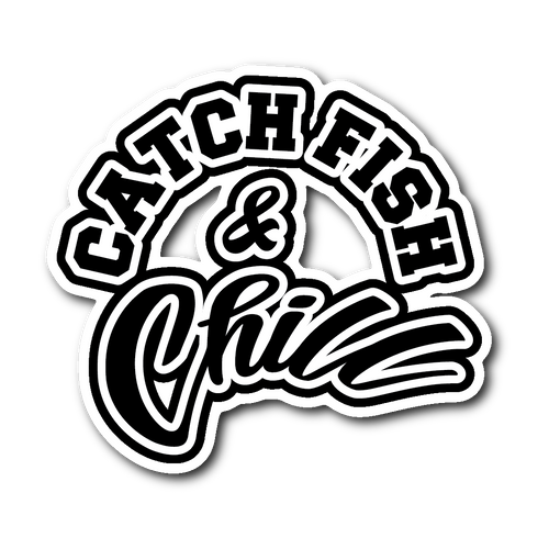 CATCH FISH & CHILL BLACK LOGO STICKER