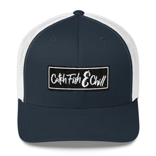 CATCH FISH & CHILL BOX LOGO BLACK CLASSIC TRUCKER HAT