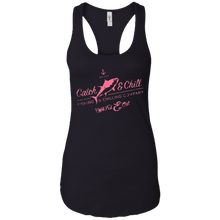 CATCH FISH & CHILL VINTAGE TUNA PINK LADIES RACERBACK TANK