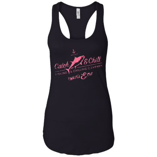 CATCH FISH & CHILL VINTAGE TUNA PINK LADIES RACERBACK TANK