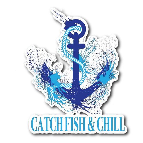 CATCH FISH & CHILL® ANCHOR SPLASH STICKER