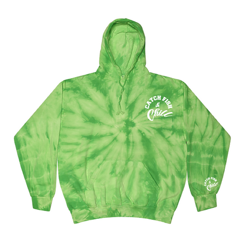 CATCH FISH & CHILL NEON GREEN HOODY