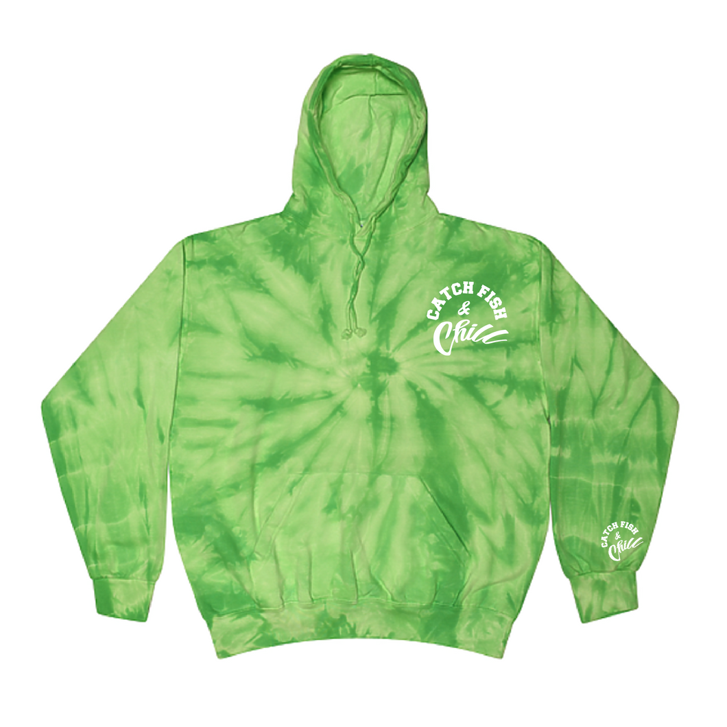 CATCH FISH & CHILL NEON GREEN HOODY