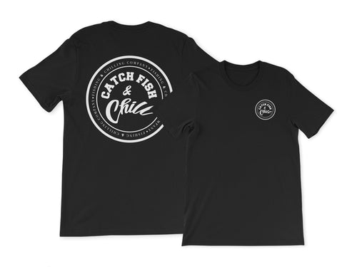 CATCH FISH & CHILL WHITE LOGO TRI-BLEND TEE