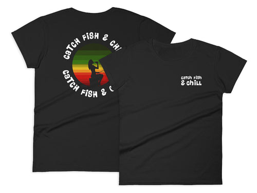 CATCH FISH & CHILL WOMENS RASTA SUNSET TEE 