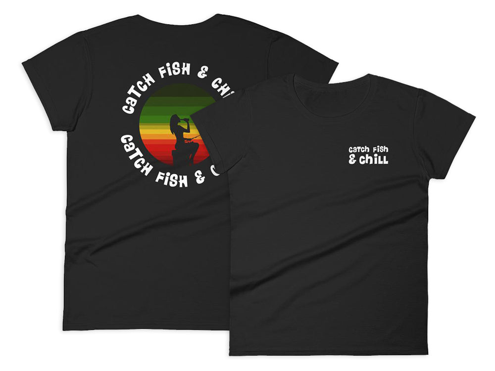 CATCH FISH & CHILL WOMENS RASTA SUNSET TEE 