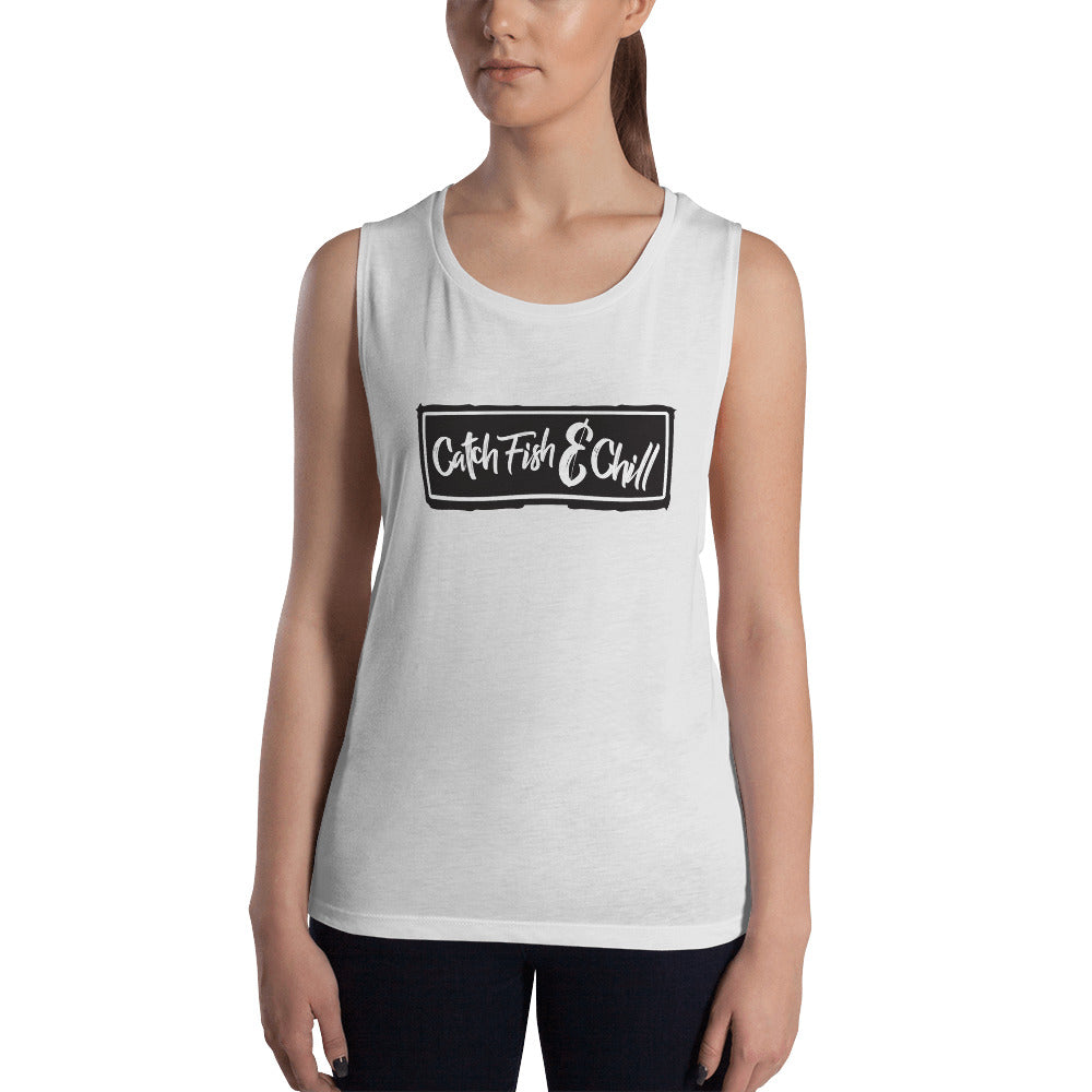 CATCH FISH & CHILL BOX LOGO RACERBACK TANK