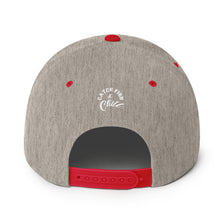 CATCH FISH & CHILL BOX LOGO RED FLAT BILL WOOL SNAP BACK