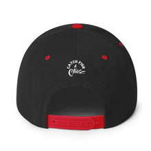 CATCH FISH & CHILL BOX LOGO RED FLAT BILL WOOL SNAP BACK