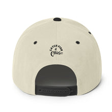 CATCH FISH & CHILL BOX LOGO BLACK FLAT BILL WOOL SNAP BACK