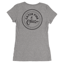 CATCH FISH & CHILL WOMENS BLACK LOGO TRI-BLEND TEE