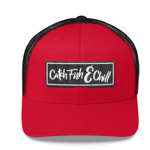 CATCH FISH & CHILL RED & BLACK BOX LOGO HAT